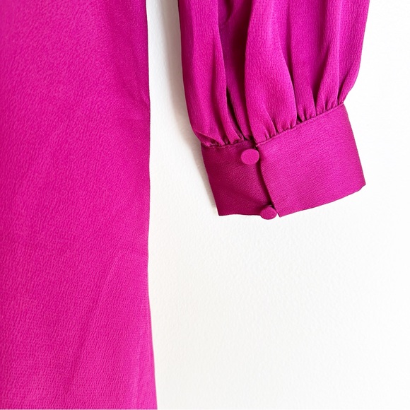 Express Silky Magenta Fuchsia Faux Wrap Dress - Picture 4 of 5